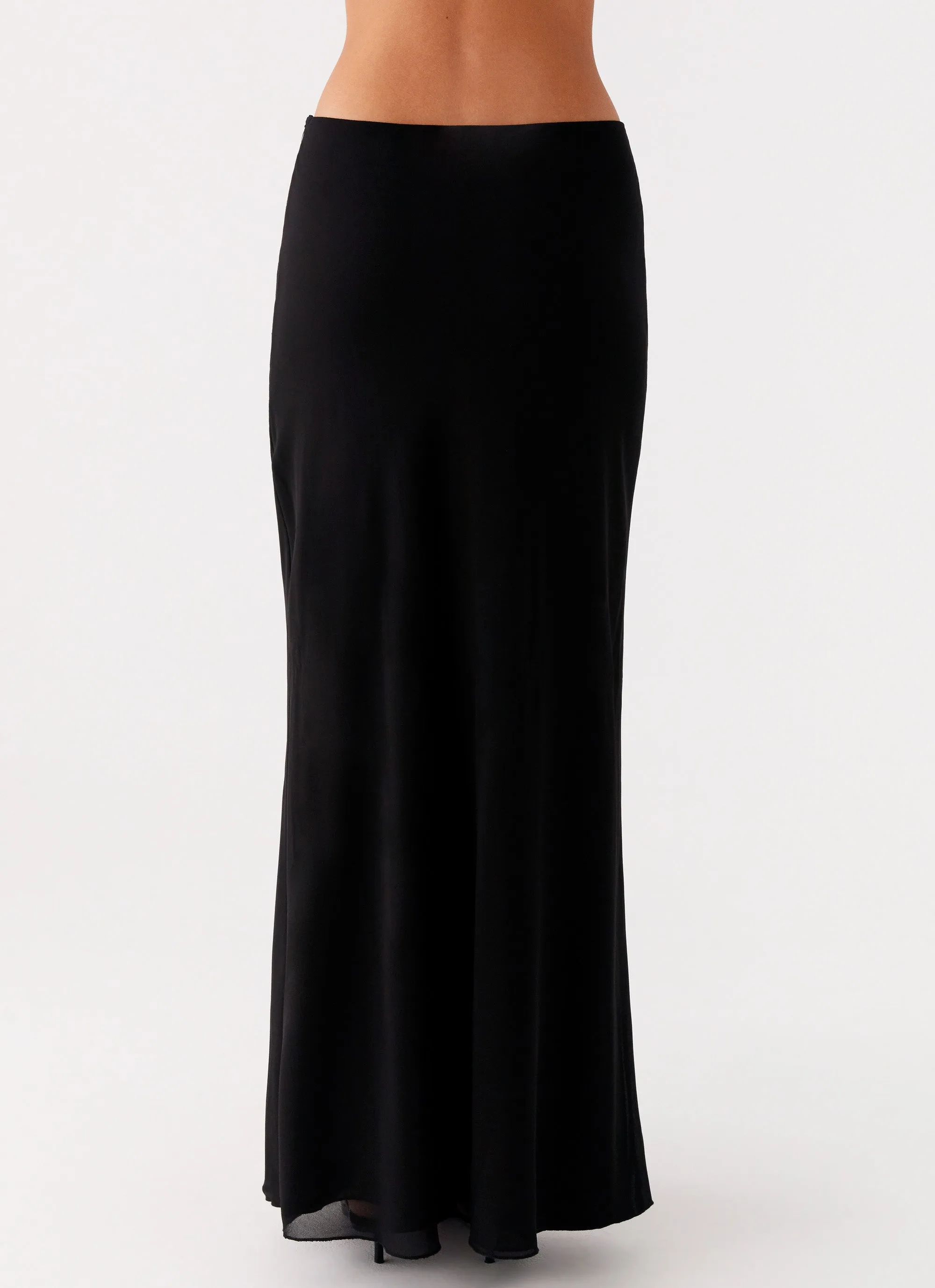 Michaella Chiffon Maxi Skirt - Black