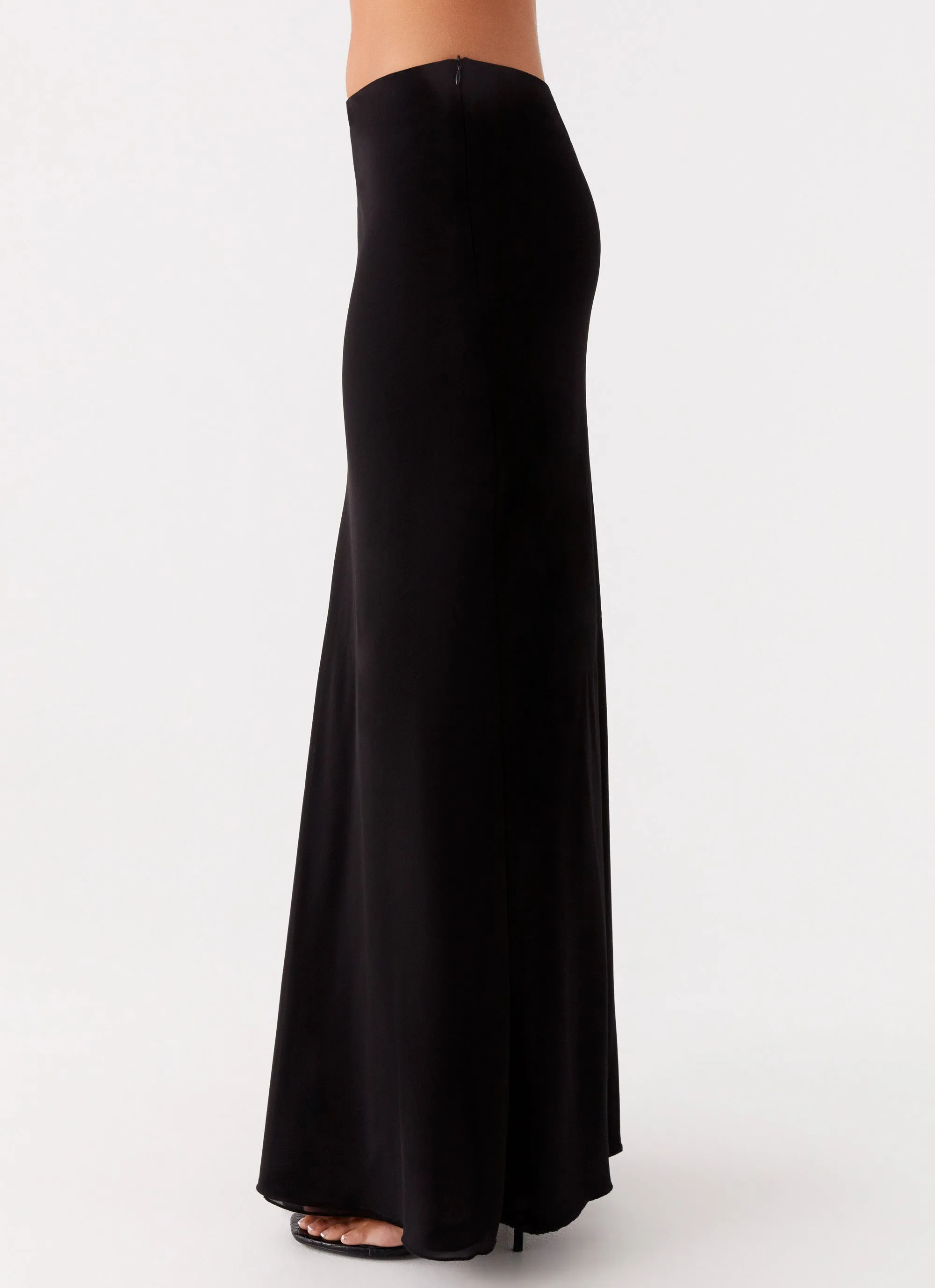 Michaella Chiffon Maxi Skirt - Black