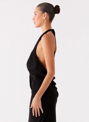 Michaella Chiffon Twist Top - Black Michaella Chiffon Twist Top - Black