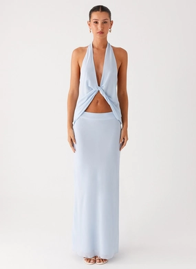 Michaella Chiffon Twist Top - Blue Michaella Chiffon Twist Top - Blue