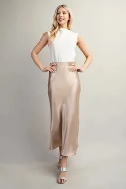 Midi Satin Skirt