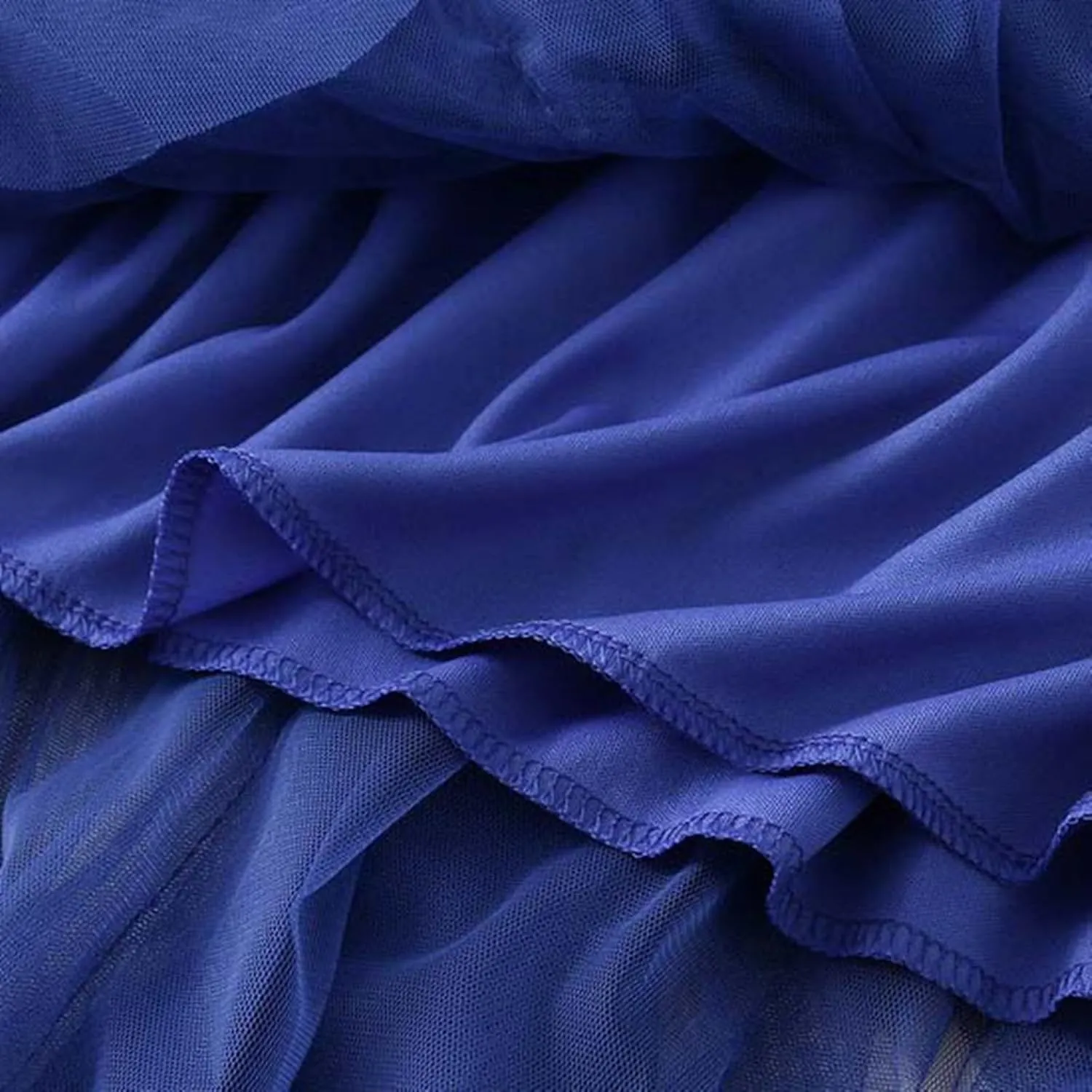 Midi Skirts for Women Lightweight Tummy Control High Elastic Waist Lace Sheer Ruffle Hem A-Line Palazzo Skirts
