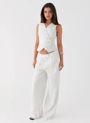 Midnight City Suit Pants - White Pinstripe Midnight City Suit Pants - White Pinstripe