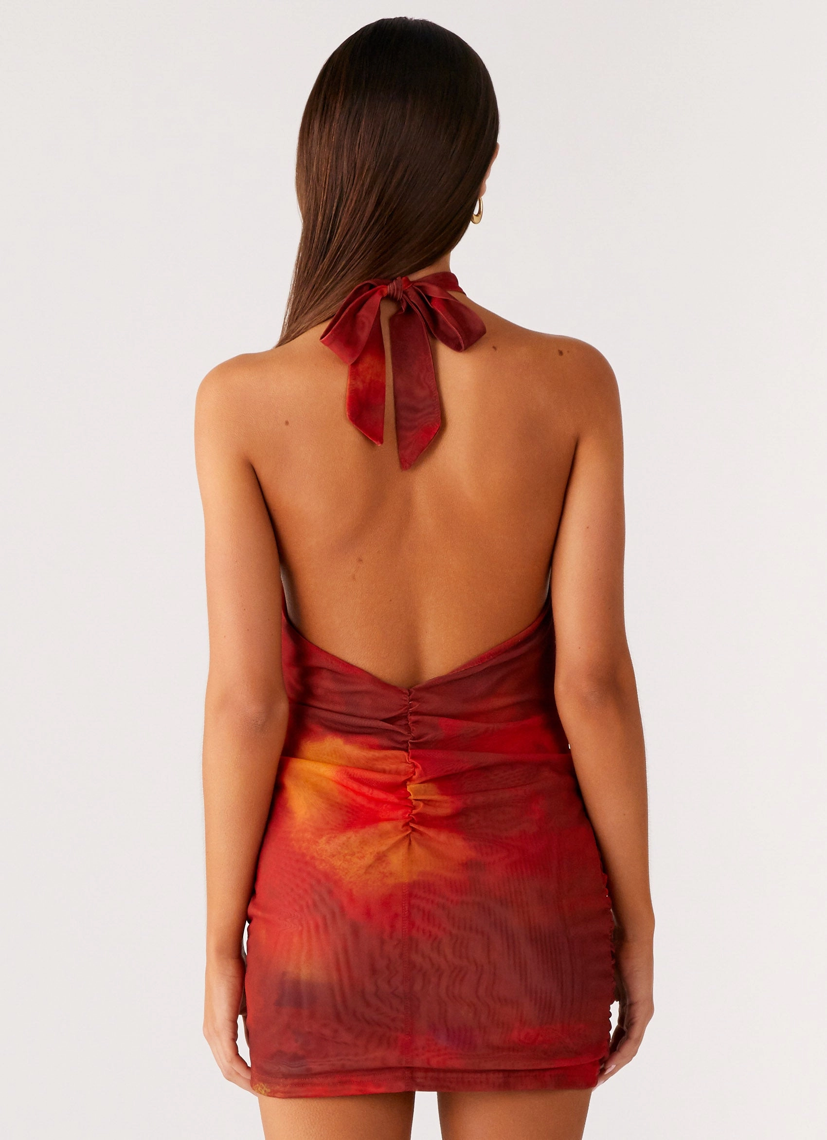 Midnight Ember Mini Dress - Scarlet Blur