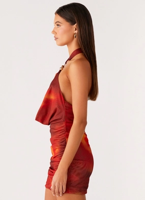 Midnight Ember Mini Dress - Scarlet Blur Midnight Ember Mini Dress - Scarlet Blur