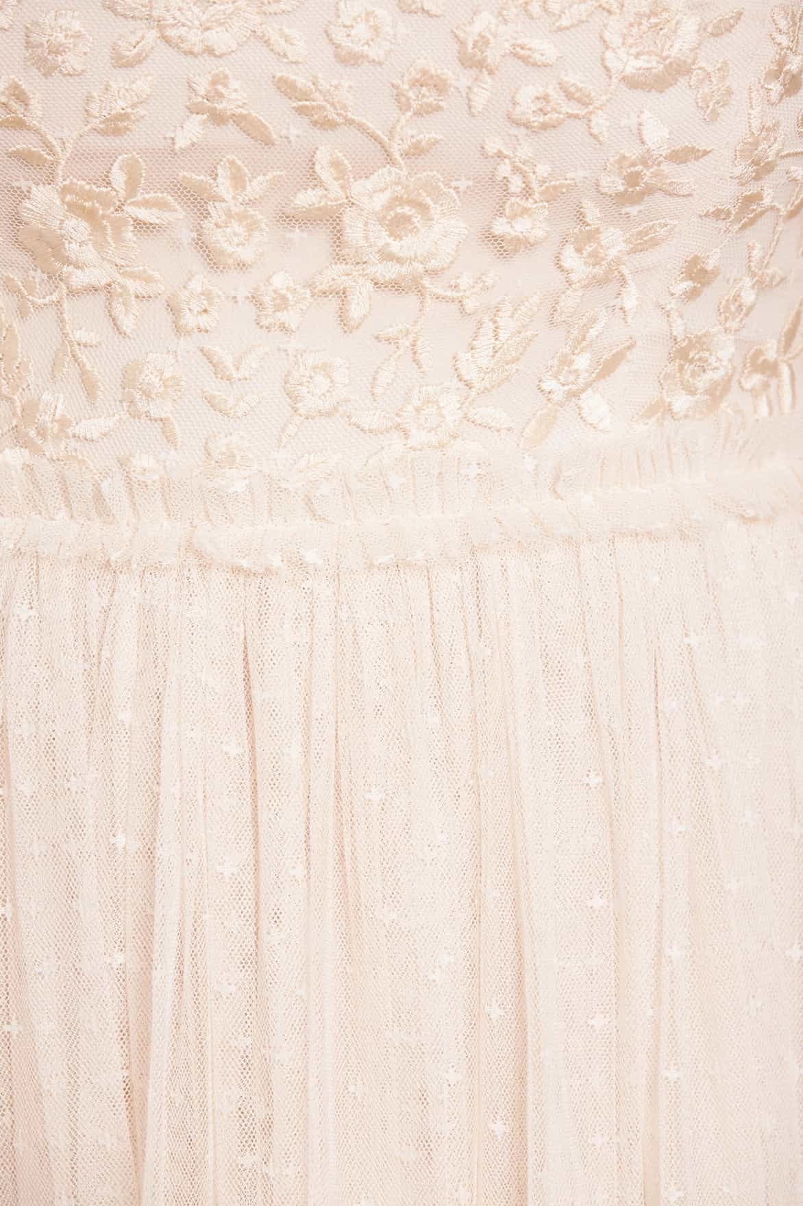 Midsummer Lace Bodice Off-Shoulder Ankle Gown