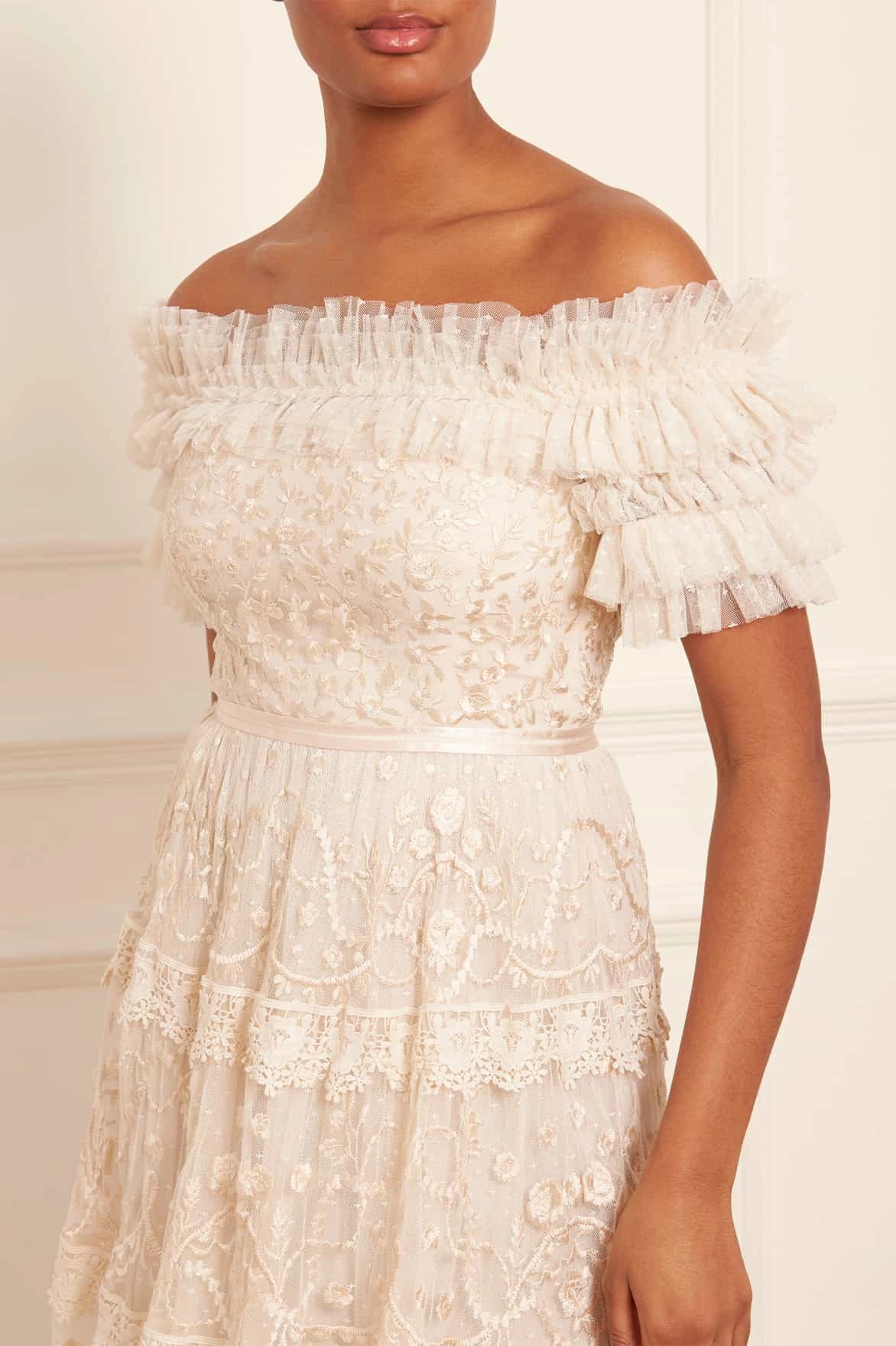 Midsummer Lace Off-Shoulder Gown