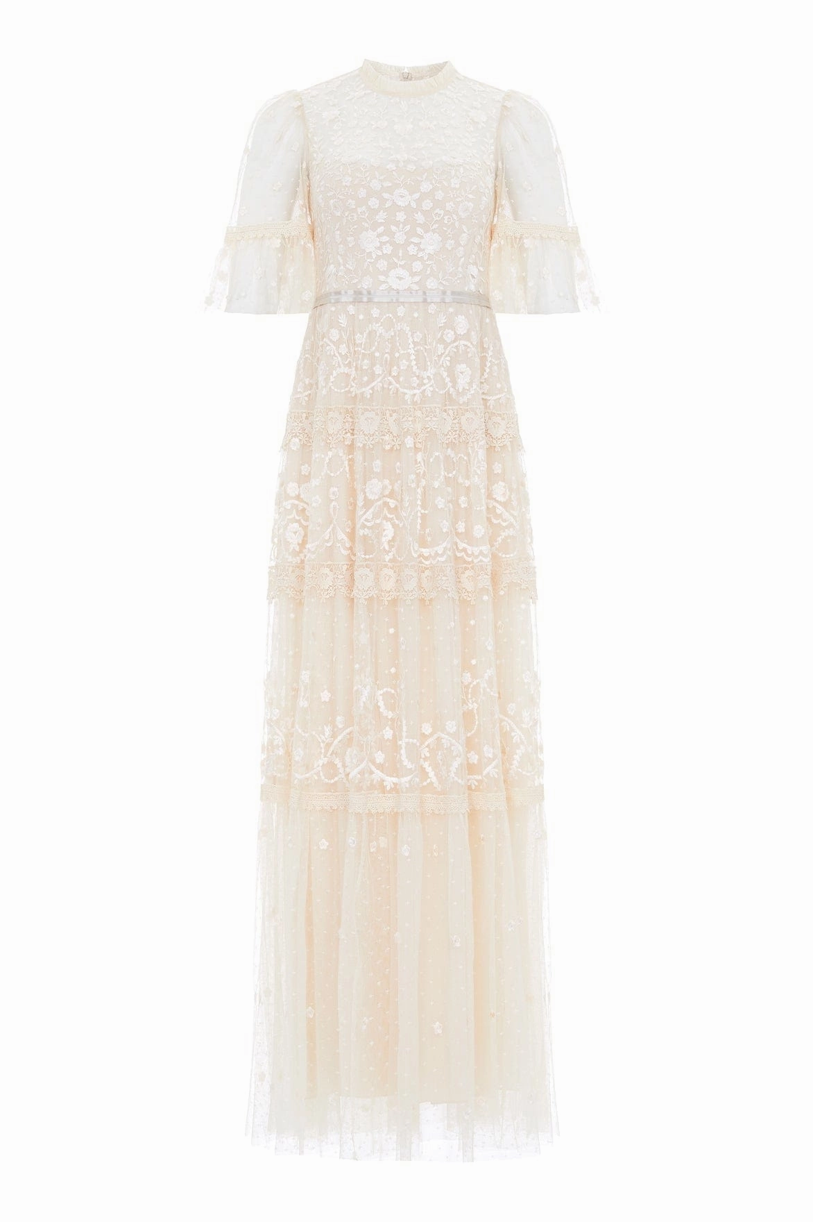 Midsummer Lace Round Neck Gown