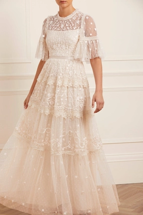 Midsummer Lace Round Neck Gown Midsummer Lace Round Neck Gown
