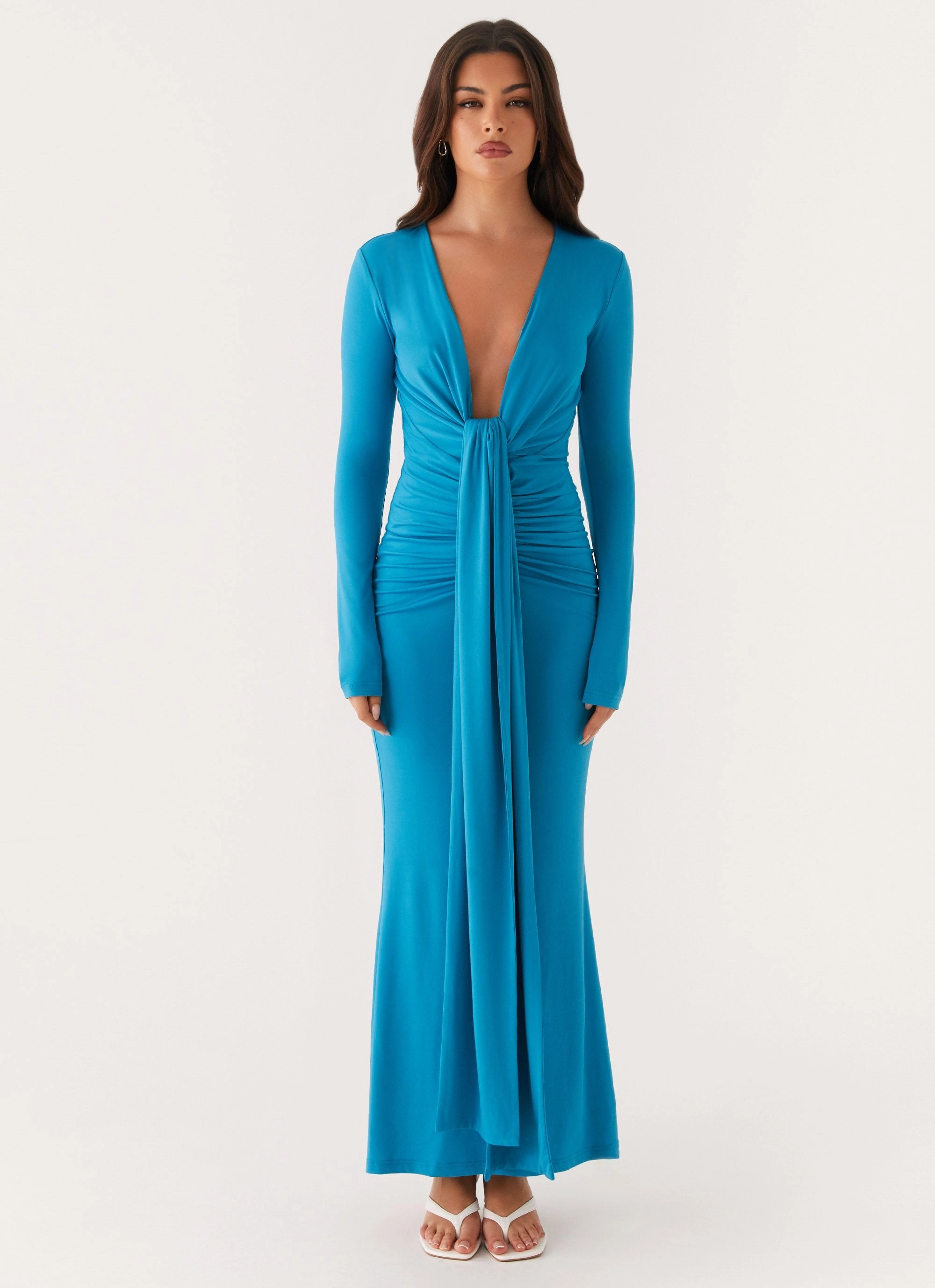 Miesha Long Sleeve Maxi Dress - Blue