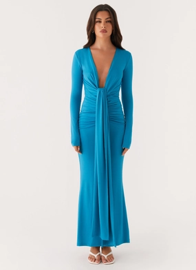 Miesha Long Sleeve Maxi Dress - Blue Miesha Long Sleeve Maxi Dress - Blue