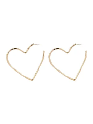 Mignonne Gavigan Emilie Heart Hoop Earrings in Gold