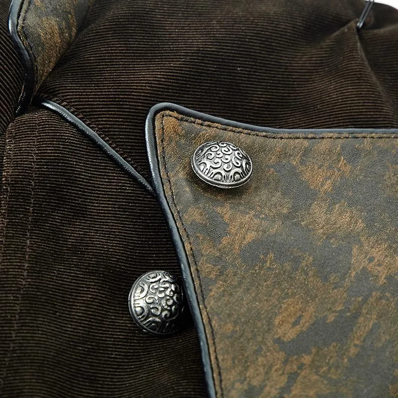 Military Cape Style Modern Gothic Trench Coats For Men