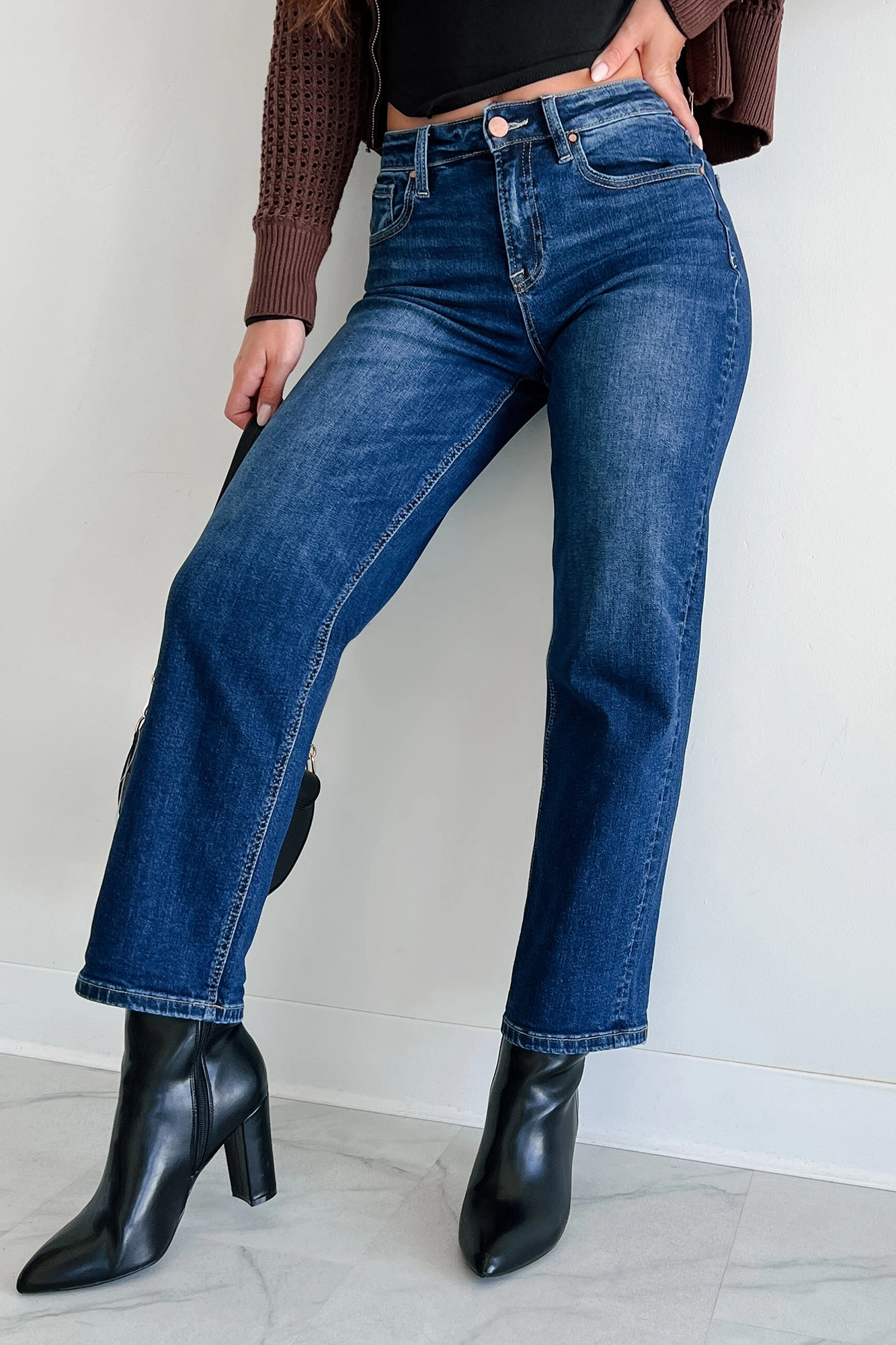 Minden High Rise Risen Boyfriend Jeans (Dark)