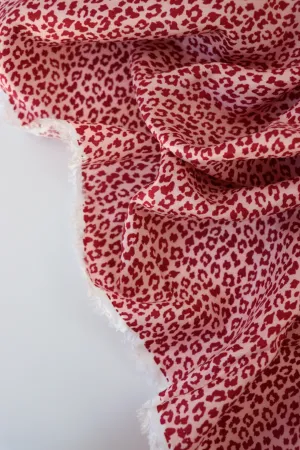 Mini Leopard on Rose Viscose Satin