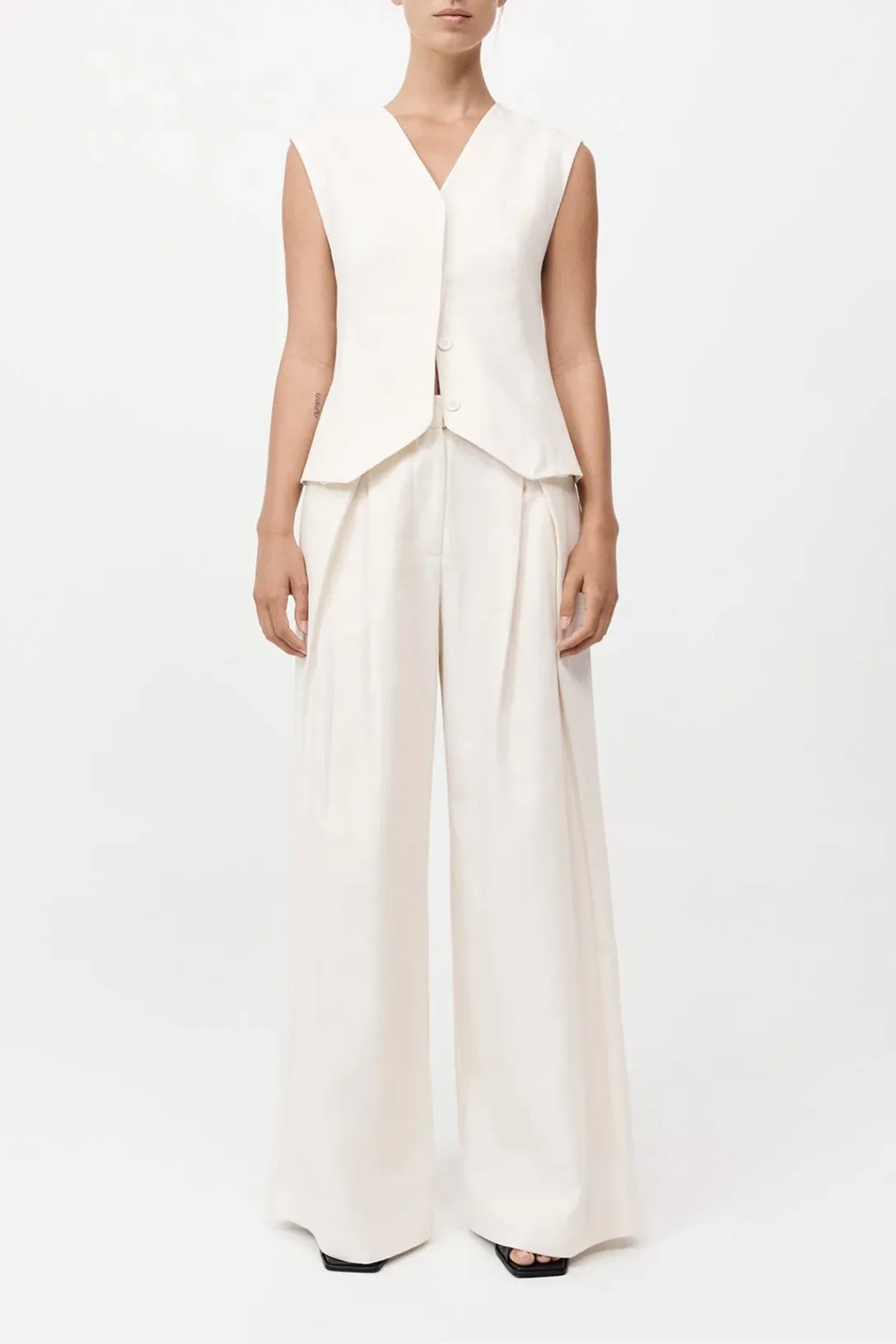 Minimal Fold Trousers | Ivory