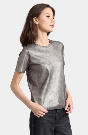 Minnie Rose Metallic Short Sleeve Crew Shirt Minnie Rose Metallic Short Sleeve Crew Shirt
