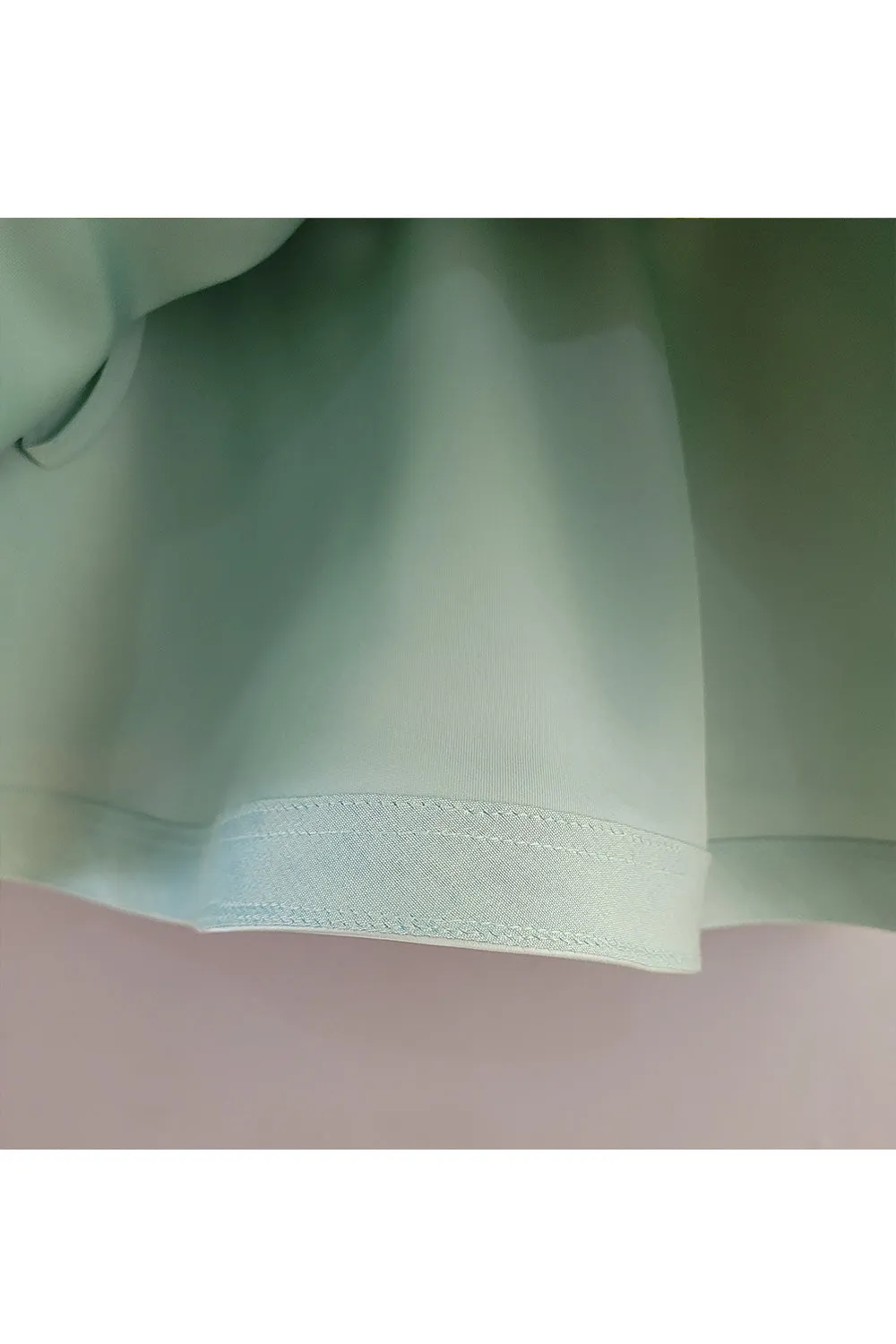 Mint Green Ruffle One Shoulder Top With Skirt Set