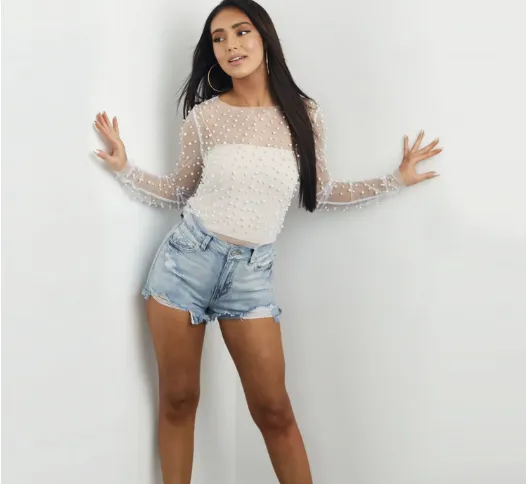 Mira - Pearl embellished top