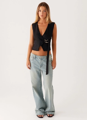 Mira Vest Top - Black Mira Vest Top - Black