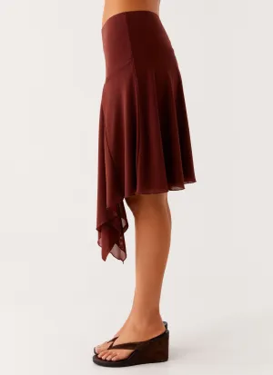 Mirage Midi Skirt - Chocolate Mirage Midi Skirt - Chocolate