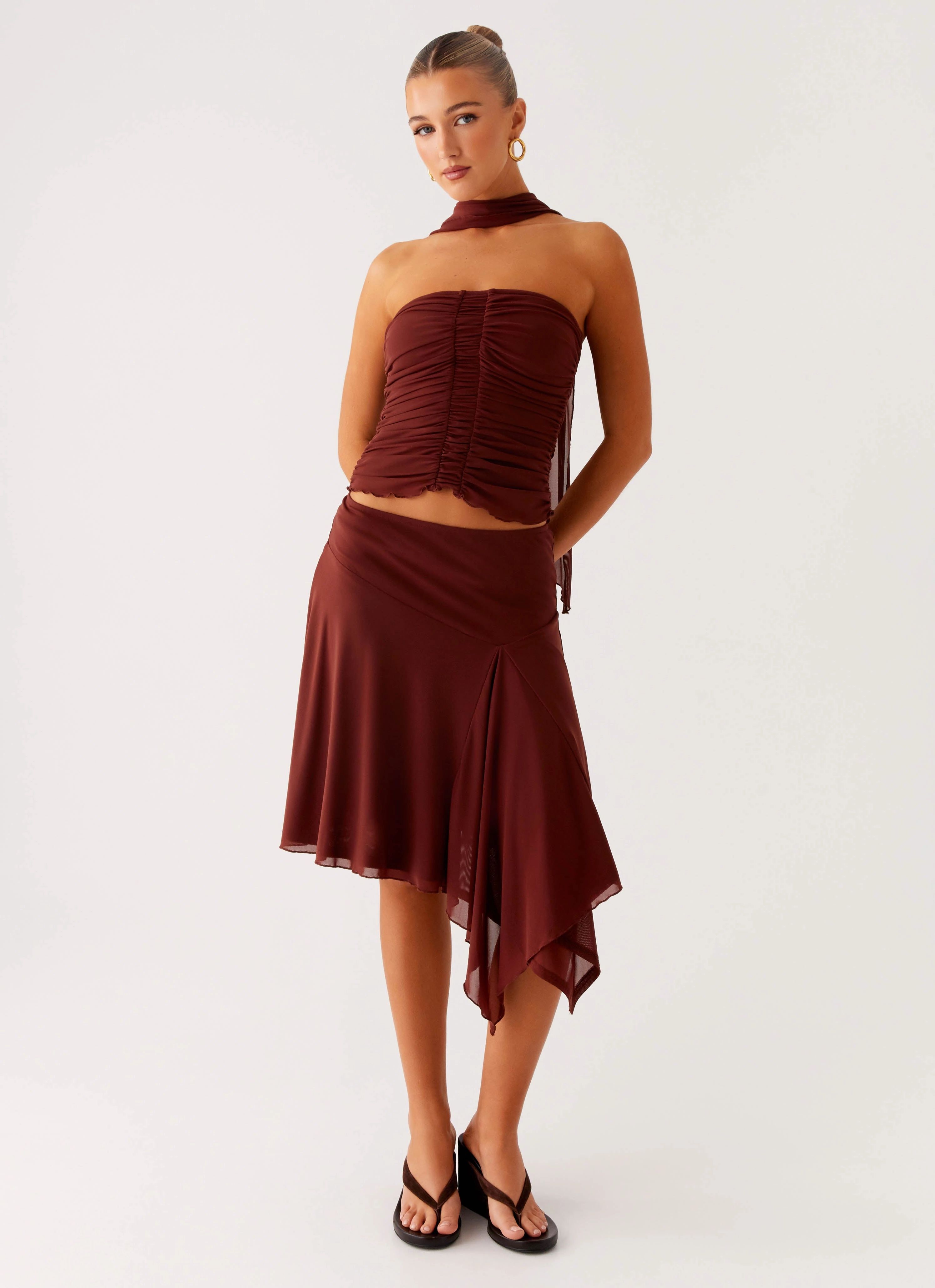 Mirage Midi Skirt - Chocolate