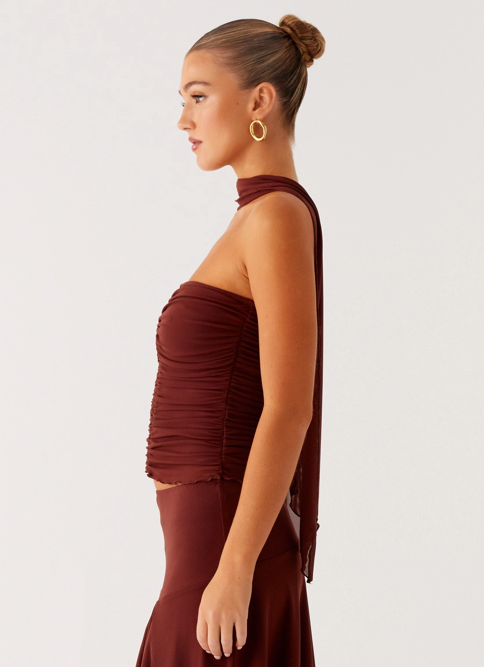 Mirage Scarf Top - Chocolate