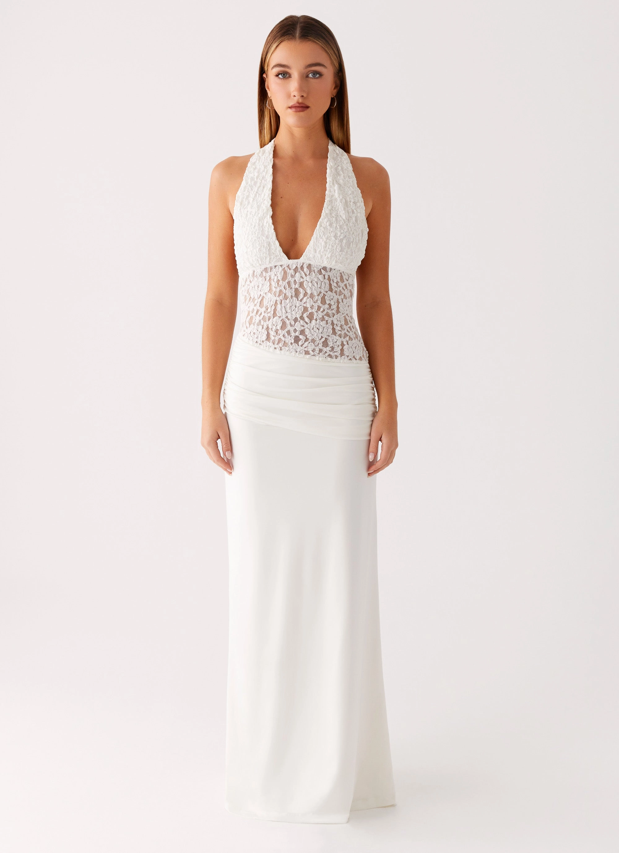 Miri Halter Maxi Dress - Ivory