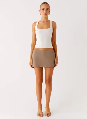Mirna Micro Skort - Taupe Marle Mirna Micro Skort - Taupe Marle