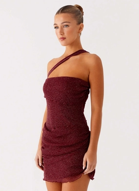Misty Mesh Mini Dress - Maroon Misty Mesh Mini Dress - Maroon