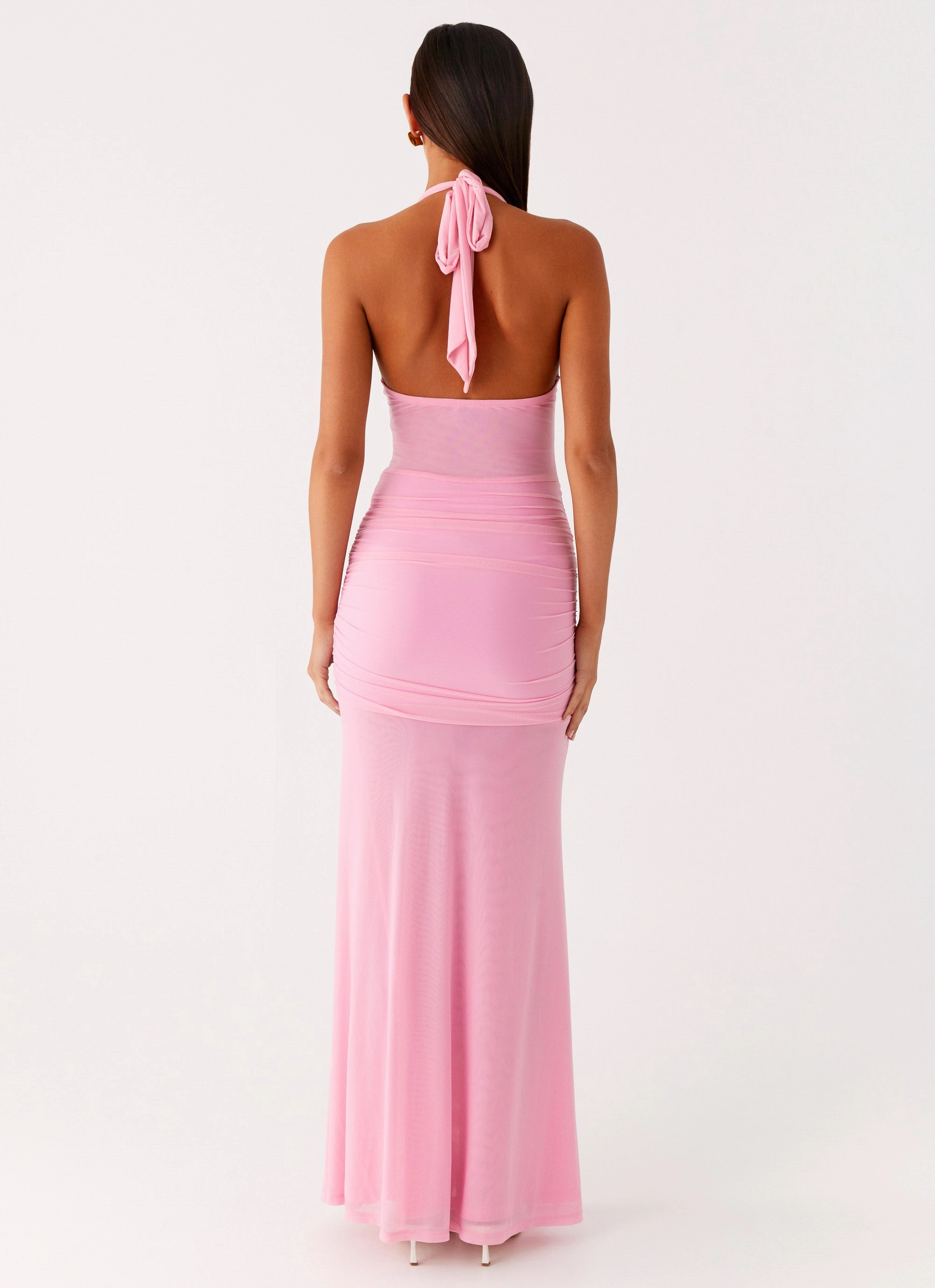 Miyah Halter Hardware Maxi Dress - Baby Pink