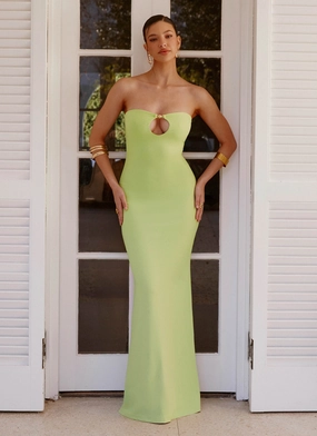 Moara Cut Out Maxi Dress - Lime Green Moara Cut Out Maxi Dress - Lime Green