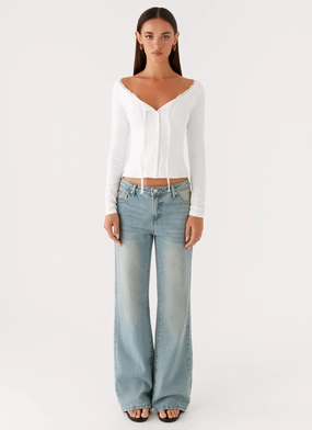 Moda Long Sleeve Top - White Moda Long Sleeve Top - White