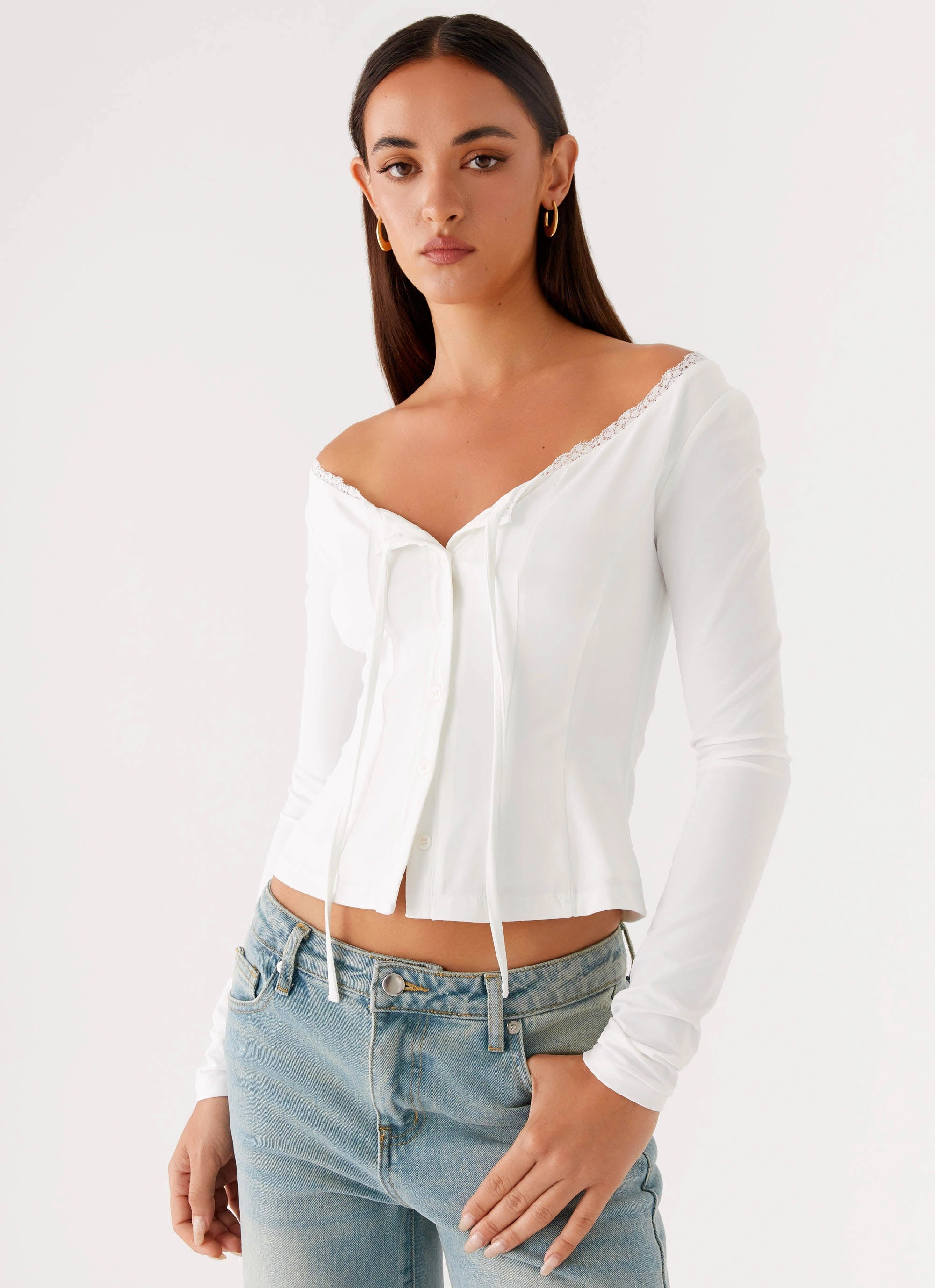 Moda Long Sleeve Top - White