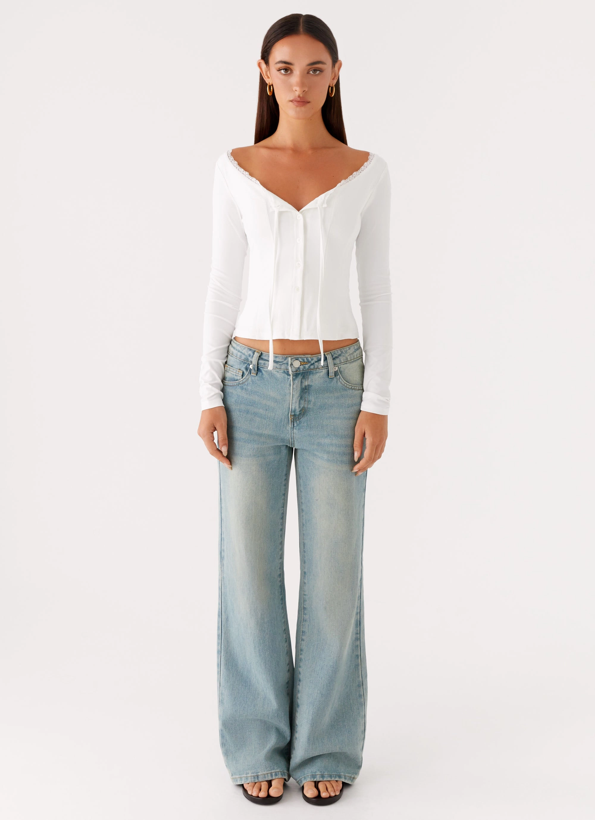 Moda Long Sleeve Top - White