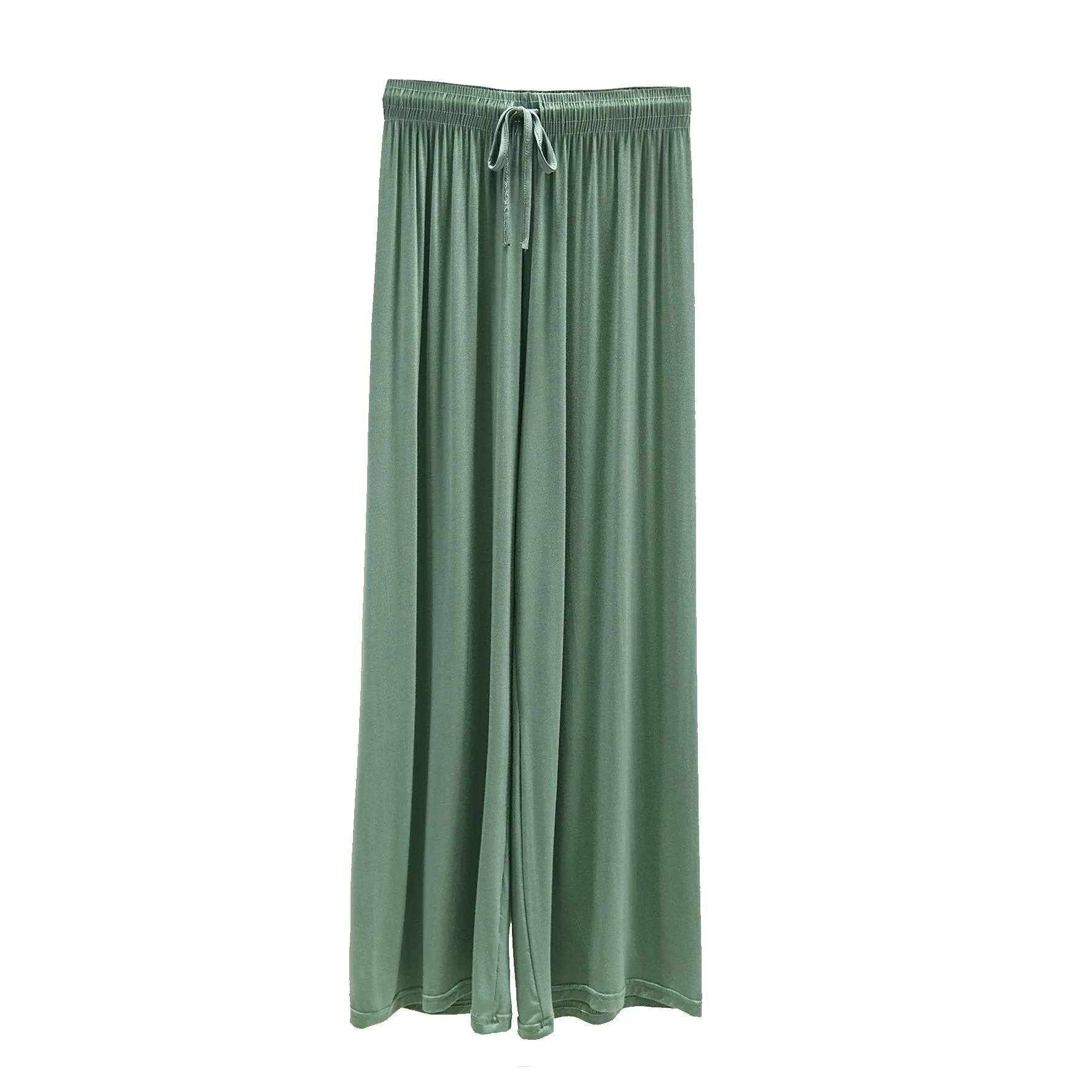 Modal Casual Women Plus Size High Waist Slim-Look Long All-Matching Drape Straight Wide Leg Pants