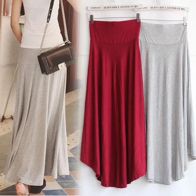 Modal High Waist Skirt Women Niche Flare OL Korean A-Line Skirt