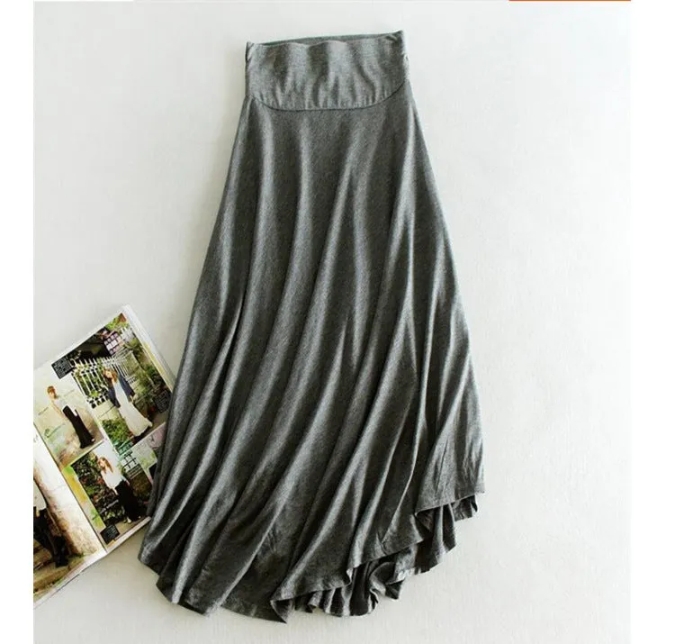 Modal High Waist Skirt Women Niche Flare OL Korean A-Line Skirt