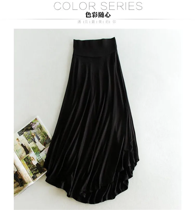 Modal High Waist Skirt Women Niche Flare OL Korean A-Line Skirt