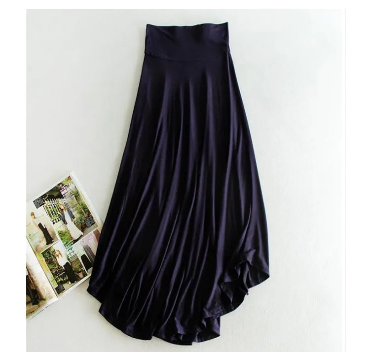Modal High Waist Skirt Women Niche Flare OL Korean A-Line Skirt