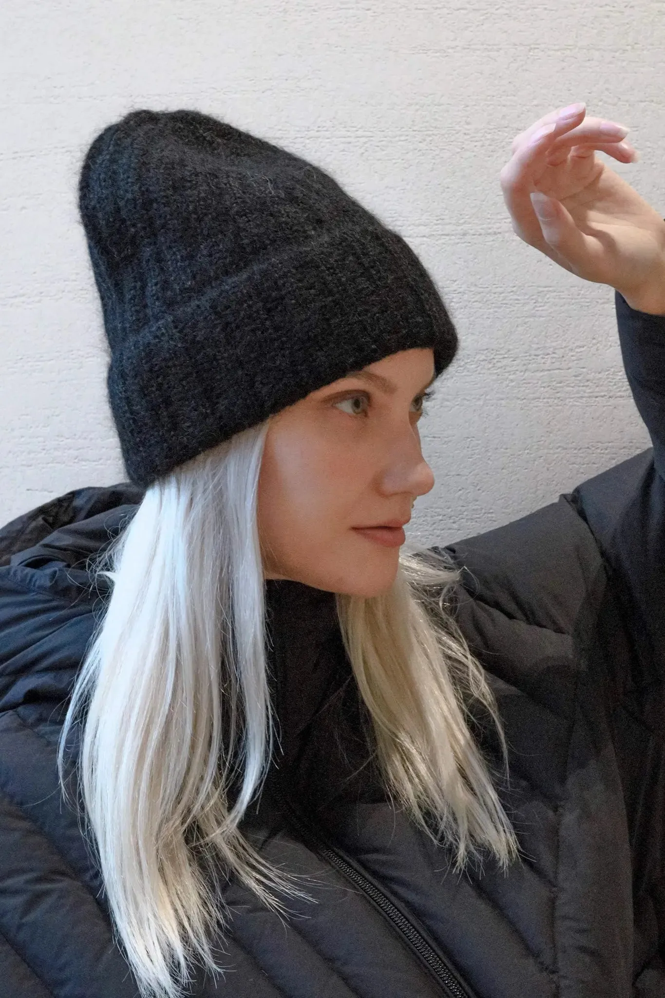 Mohair and Wool Knit Beanie
