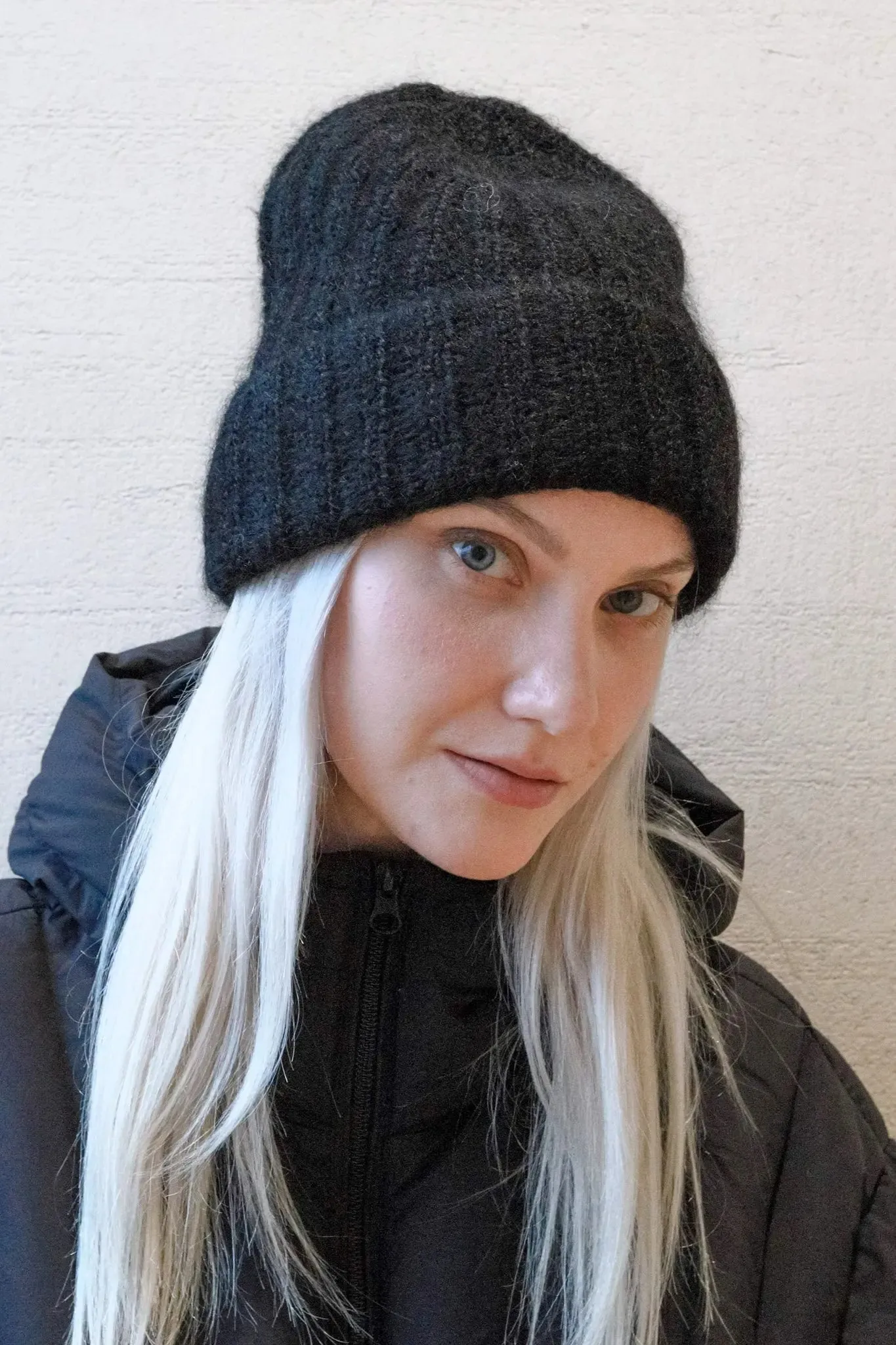 Mohair and Wool Knit Beanie