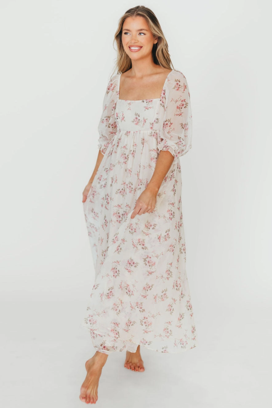 Mona Maxi Dress in Pink Floral *Final-Sale*