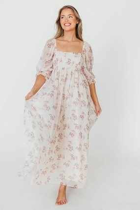 Mona Maxi Dress in Pink Floral *Final-Sale* Mona Maxi Dress in Pink Floral *Final-Sale*