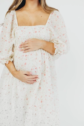 Mona Maxi Dress with Smocking in Ivory Floral - Bump Friendly & Inclusive Sizing (S-2XL) Mona Maxi Dress with Smocking in Ivory Floral - Bump Friendly & Inclusive Sizing (S-2XL)