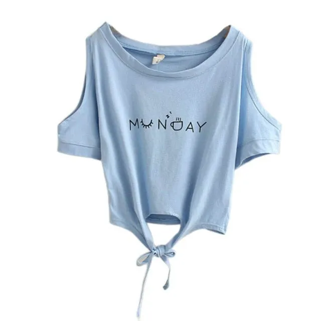 Monday Vibe Cold Shoulder Crop Top