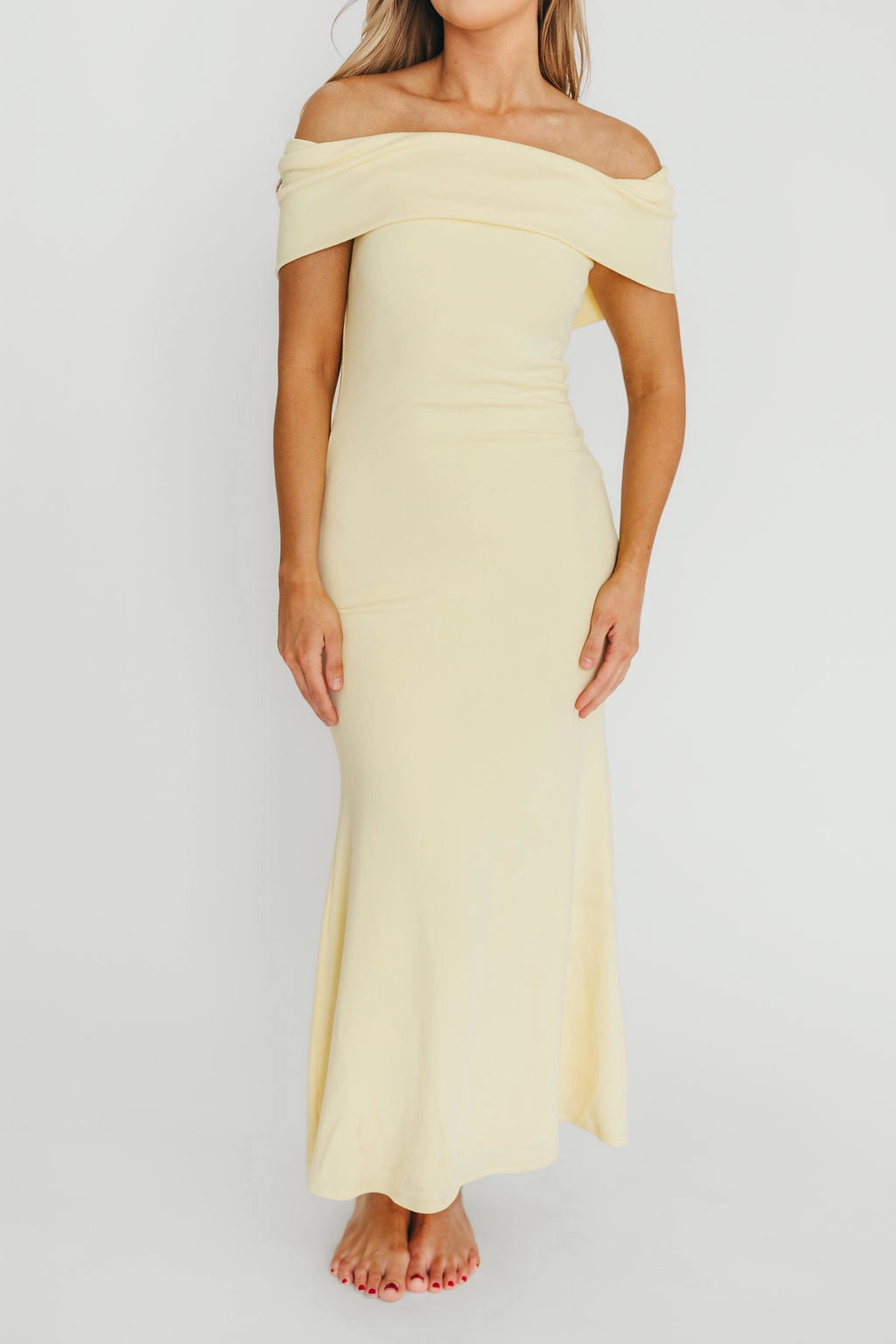 Monroe Dress in Butter Yellow - Bump Friendly