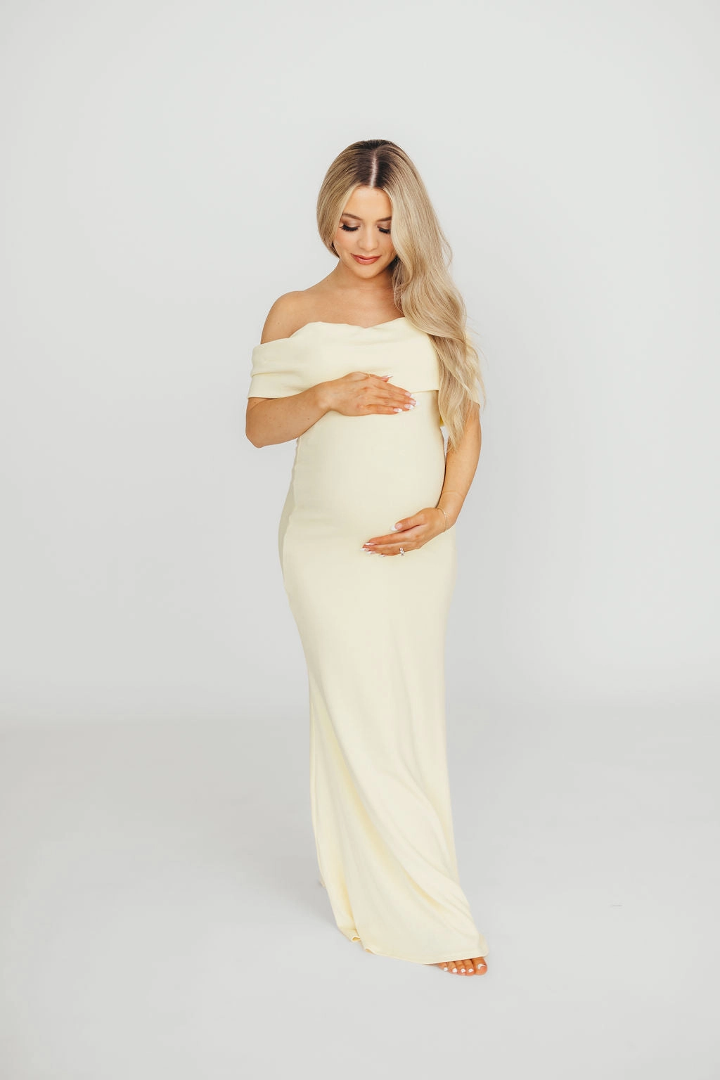 Monroe Dress in Butter Yellow - Bump Friendly