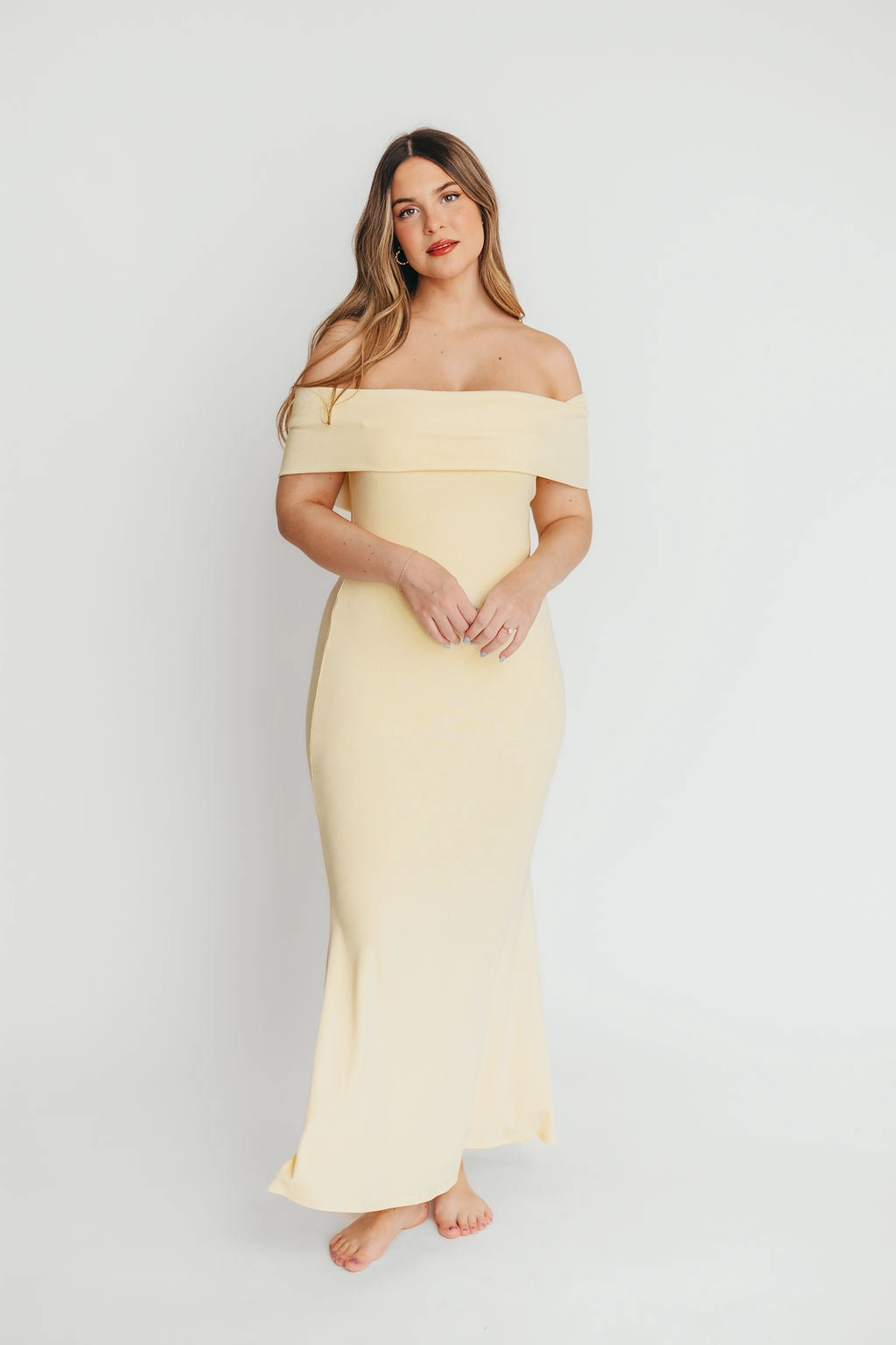 Monroe Dress in Butter Yellow - Bump Friendly