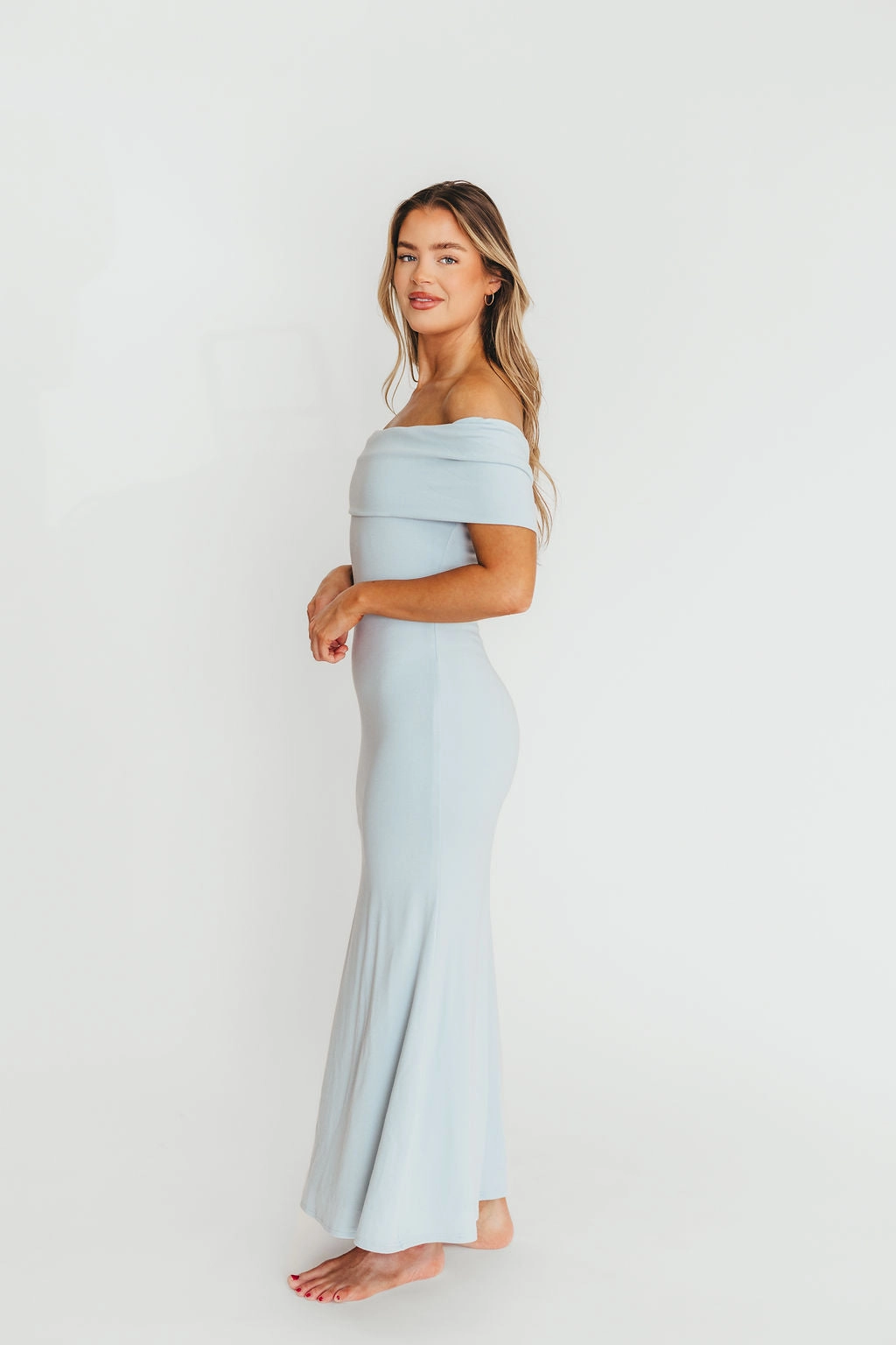Monroe Maxi Dress in Blue - Bump Friendly